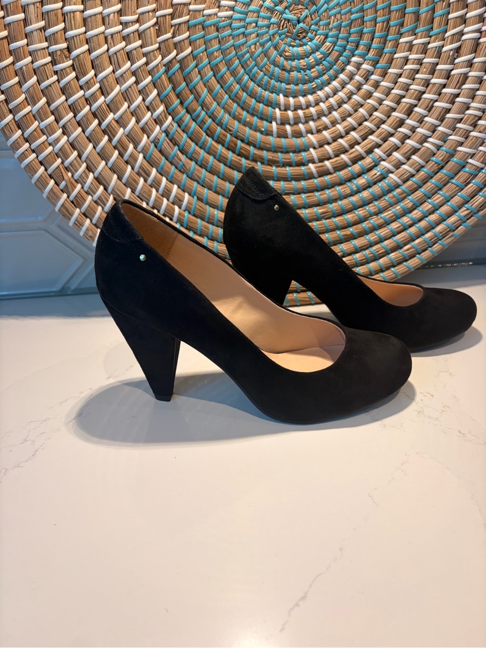 Call It Spring Black Suede Round-Toe Pumps